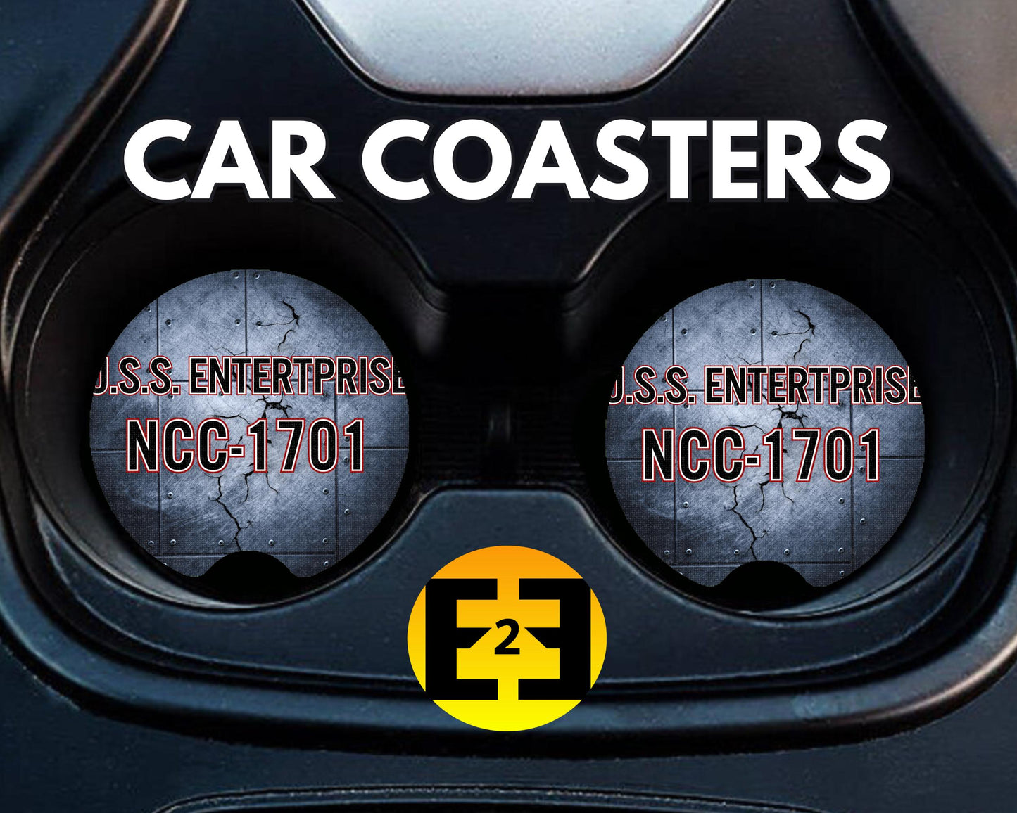 NCC-1701 Enterprise ship insignia car coasters