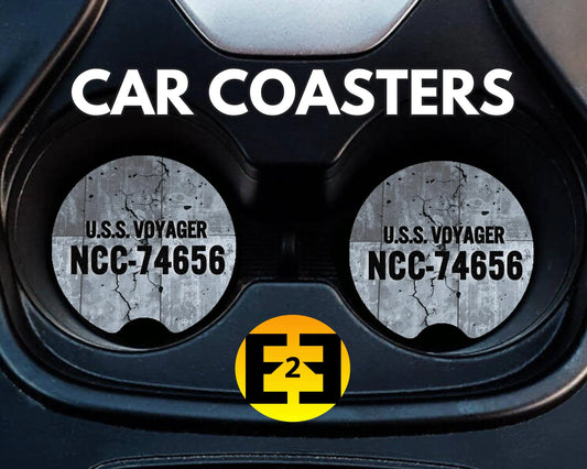 NCC-74656 Star Trek Voyager ship insignia car coasters