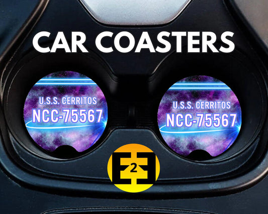 NCC-75567 Cerritos ship insignia car coasters