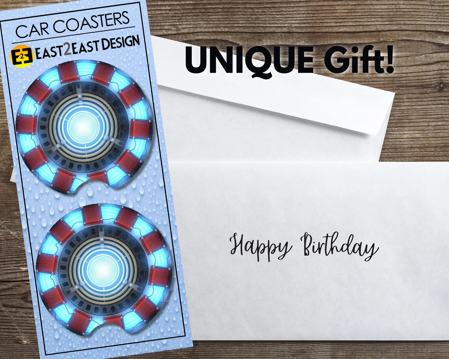 Arc reactor car coasters unique gift