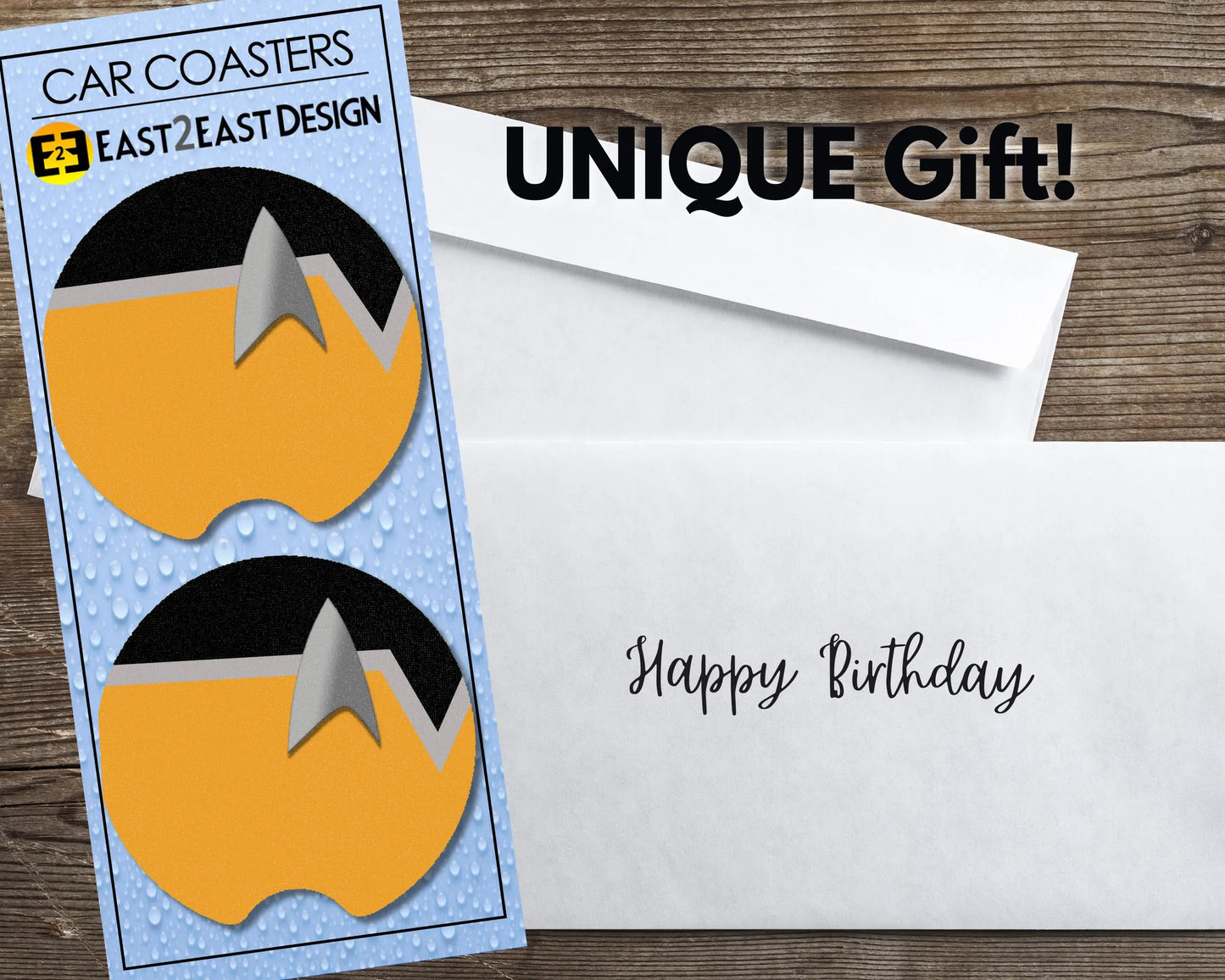 Star Trek Lower Decks uniform car coasters unique gift