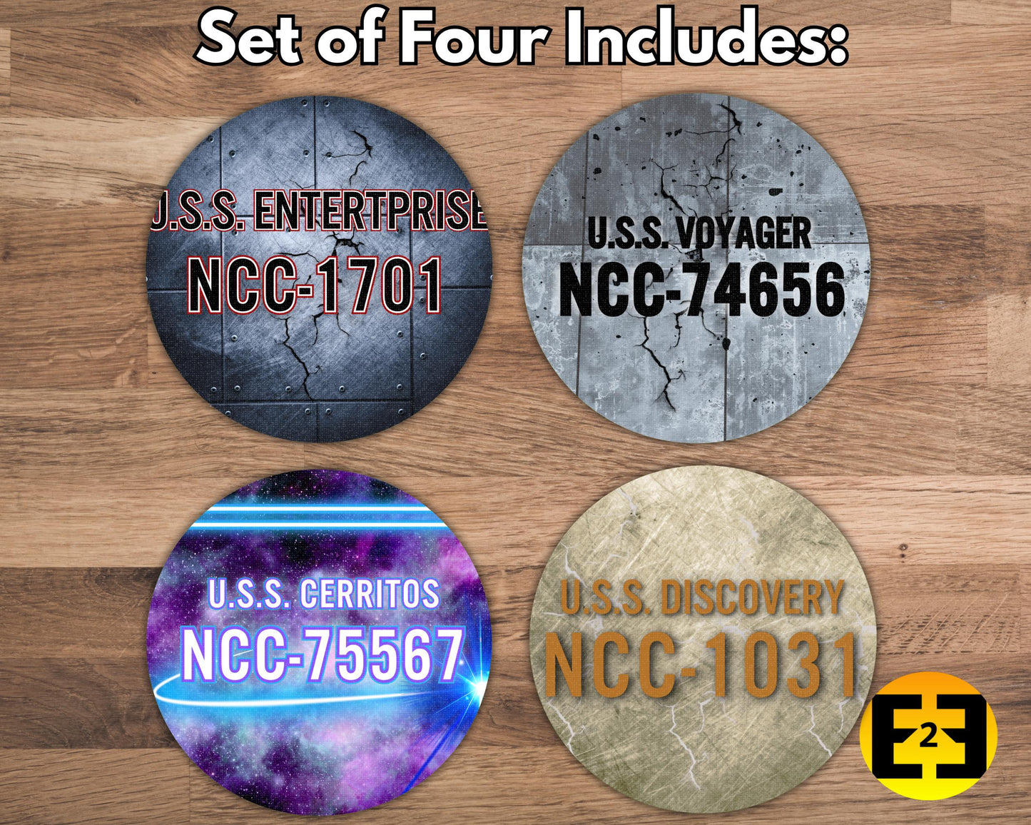 Bar / Drink Coasters - Star Trek Ships - Set of Four