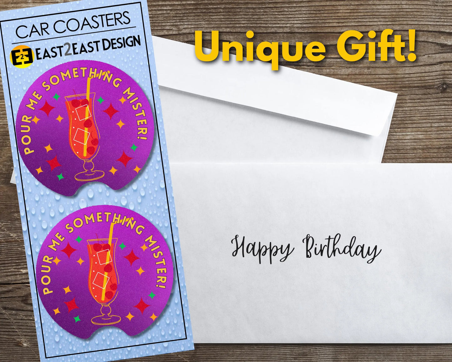 New Orleans Mardi Gras Hurricane pour me something mister car coasters unique gift
