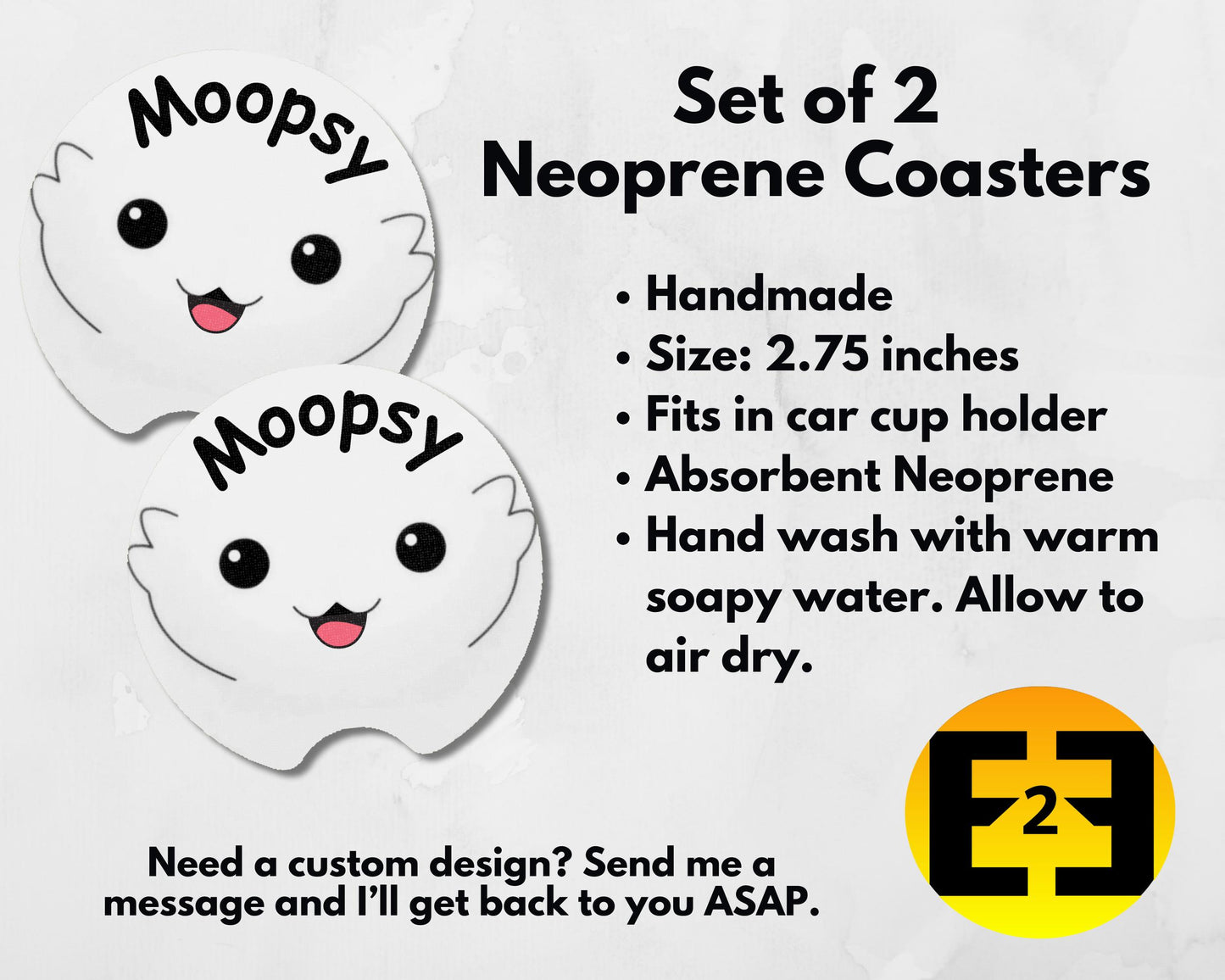 Star Trek Lower Decks Moopsy car coasters set of 2