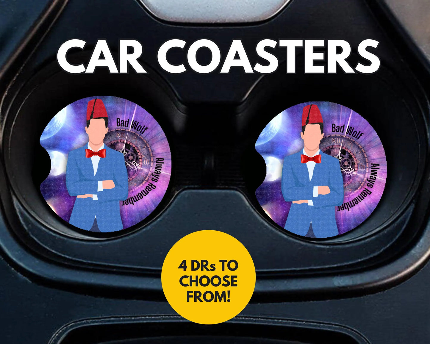 Dr Who 11th Doctor car coasters