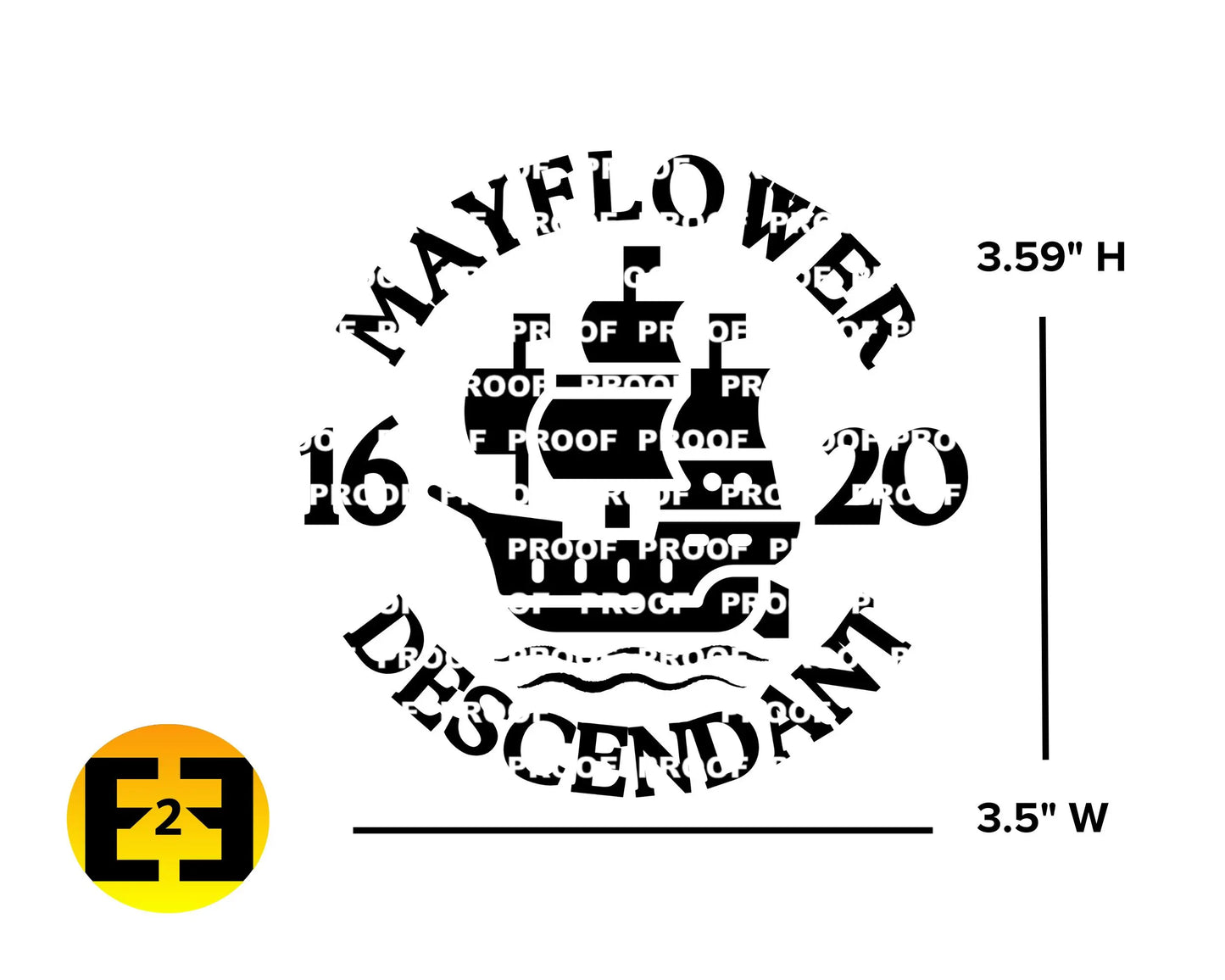 car decal 1620 Mayflower Descendant 
 sticker proof