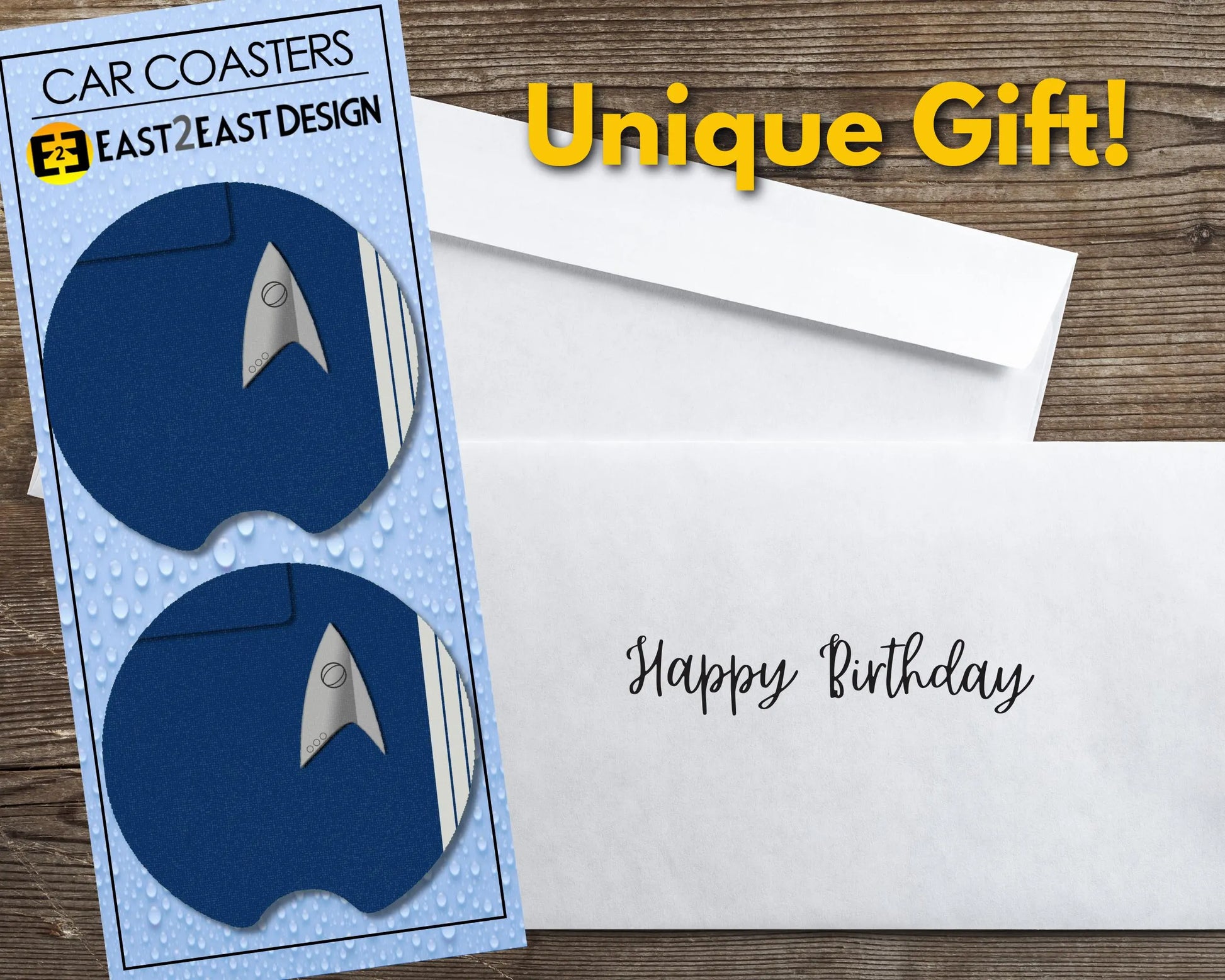 Star Trek Discovery uniform car coasters unique gift