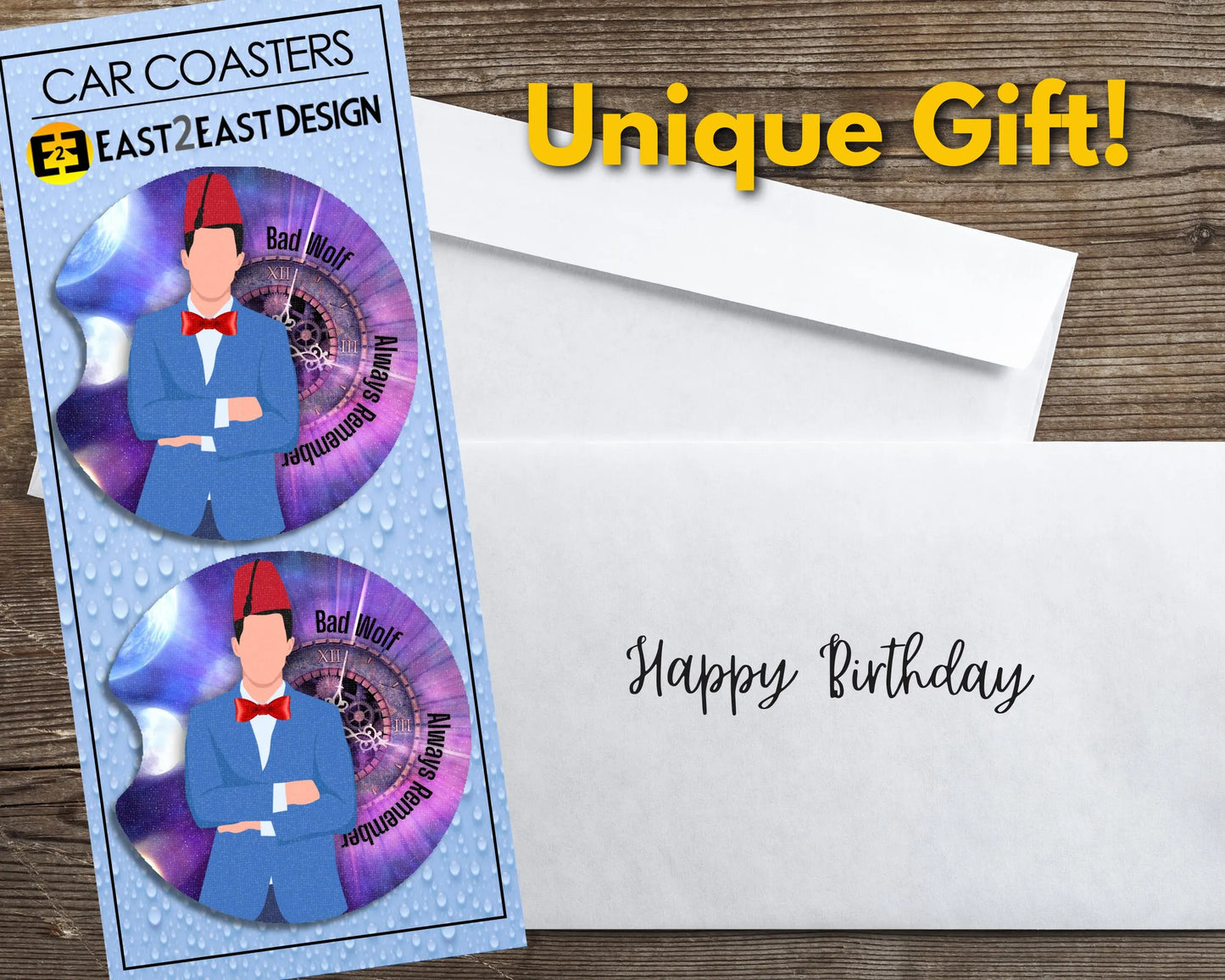 Dr. Who car coasters unique gift