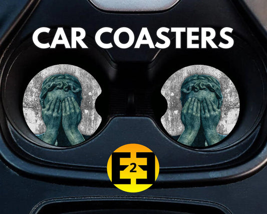 Dr. Who weeping angels car coasters