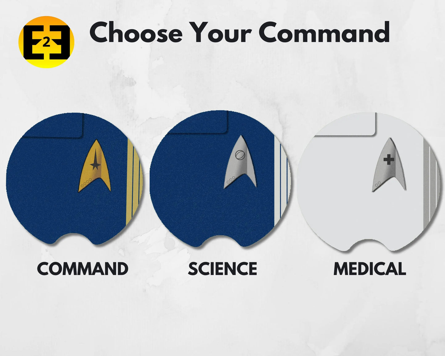 Star Trek Discovery uniform car coasters style