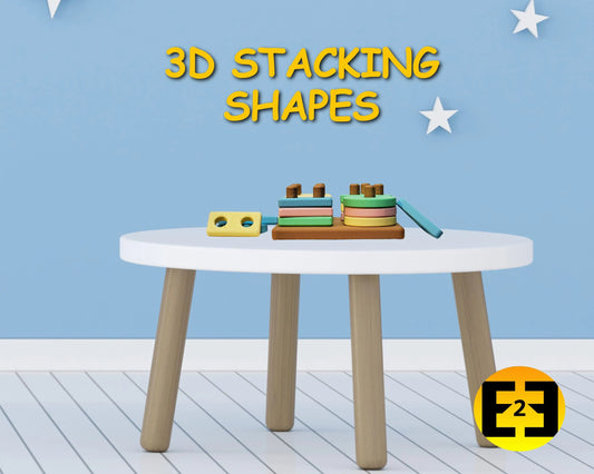 Montessori shapes stacking learning toy for children - 3D Printed